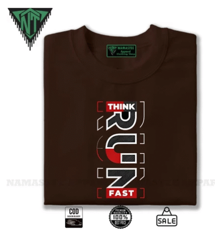 NAMASTEE APPAREL Graphic Shirt - Think Run Printed T-Shirt Unisex Trending Shirt High Quality
